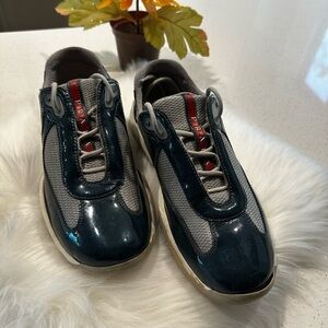 Prada Blue and Gray Sneakers